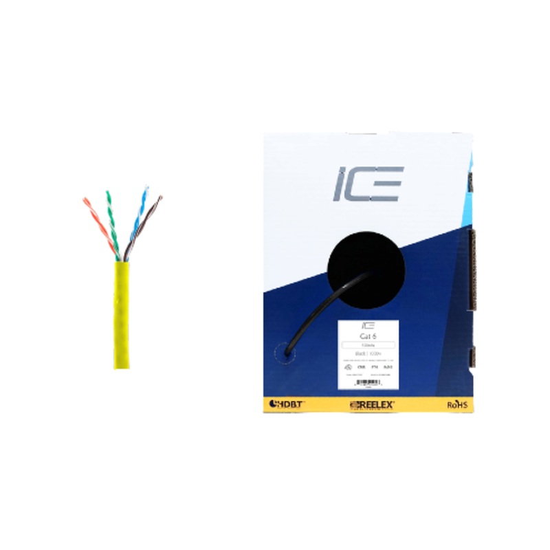 Ice Cable CAT6/YEL HDBaseT 23awg Cat6 Cable – 1000ft Box (Yellow)