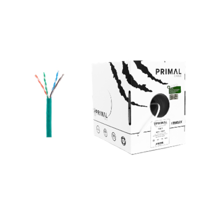 Ice Cable PR/CAT6/GRN Primal Cat6 Cable Solid w/Spine – 1000ft Box (Green)