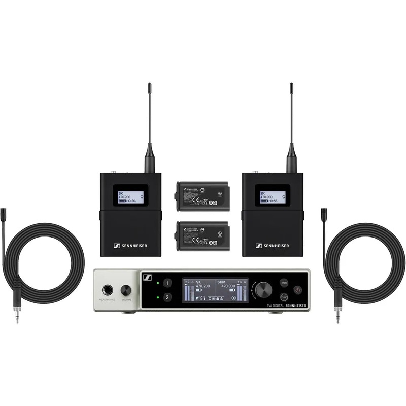 Sennheiser EW-DX MKE 2 Dual-Channel Digital Wireless System w/Two Omni Lavalier Mics (Q1-9: 470 to 550 MHz)