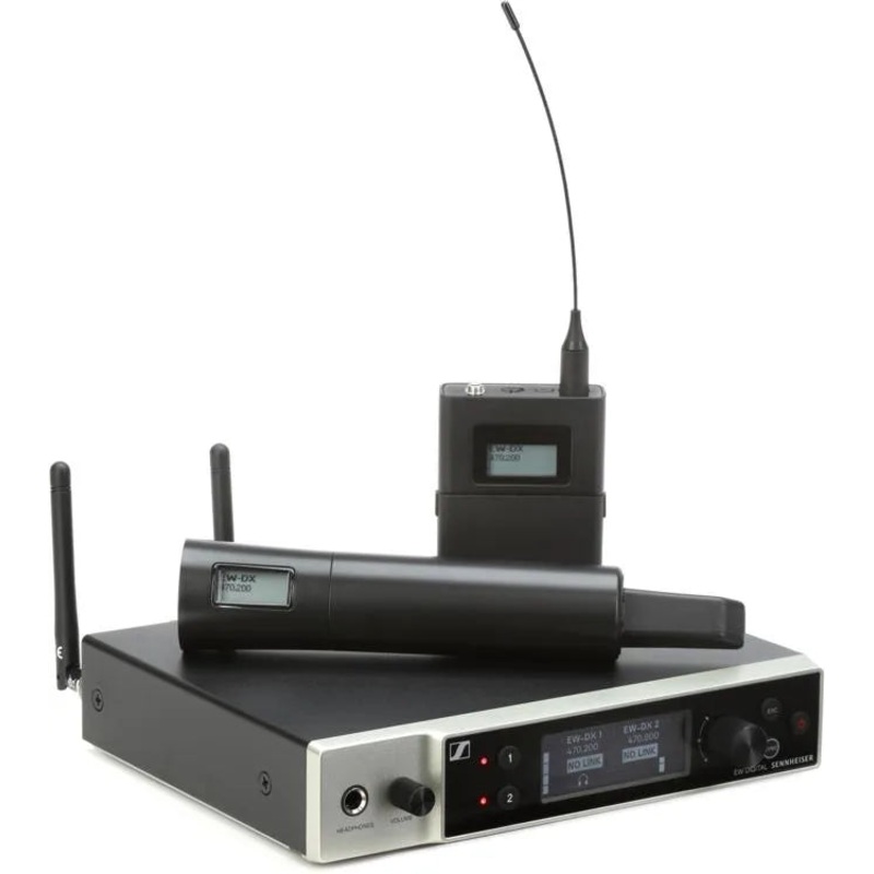 Sennheiser EW-DX SK/SKM-S Base Set Combo Wireless Handheld and Bodypack Transmitter System – Q1-9 Band (470.2-550MHz)