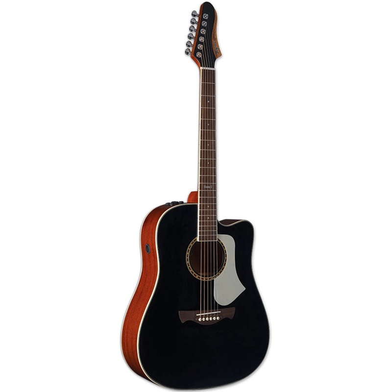 Tagima SWELL EQ Dreadnought Cutaway Acoustic Electric Guitar (Black)