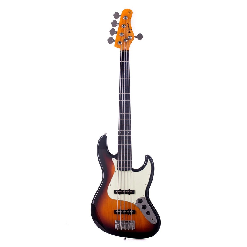 Tagima TW-73 5 String Electric Bass (Sunburst With Mint Green Pickguard)