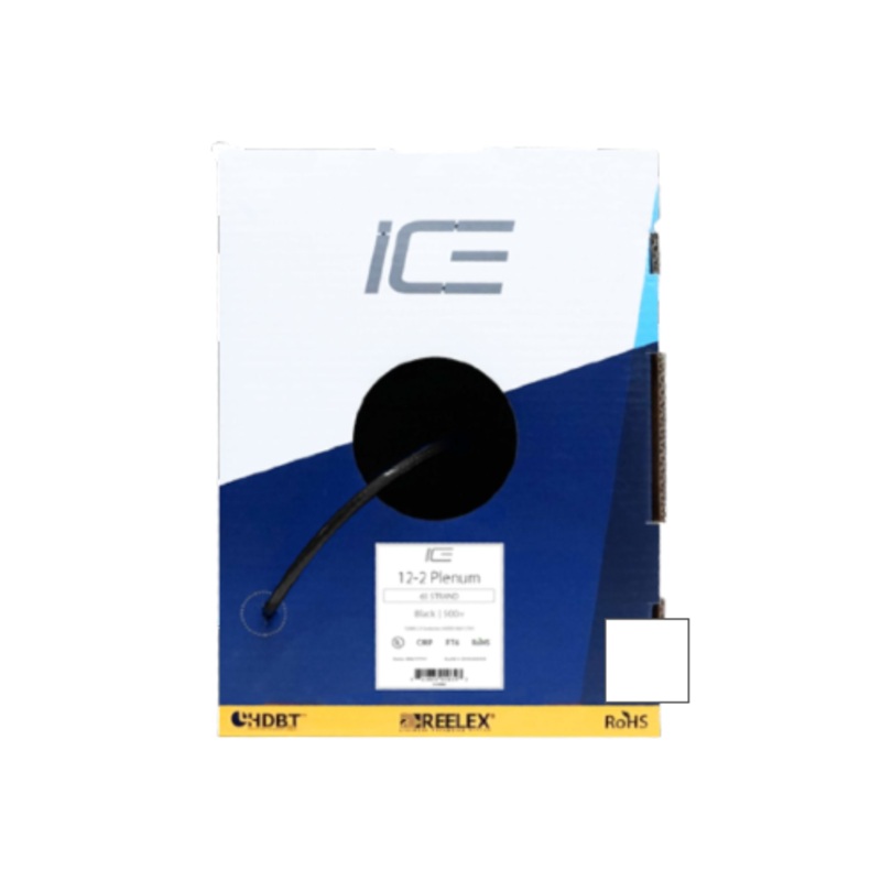 Ice Cable 12-2/P/WHT 12-2 Plenum Cable – 500ft Box (White)