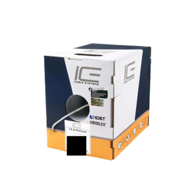 Ice Cable 14-2/P/BLK 14-2 Plenum Cable – 500ft Box (Black)