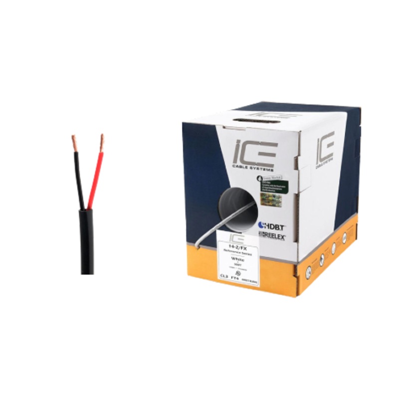 Ice Cable 14-2FX/BOX/BLK 14-2 Direct Burial Cable – 500ft Box (Black)