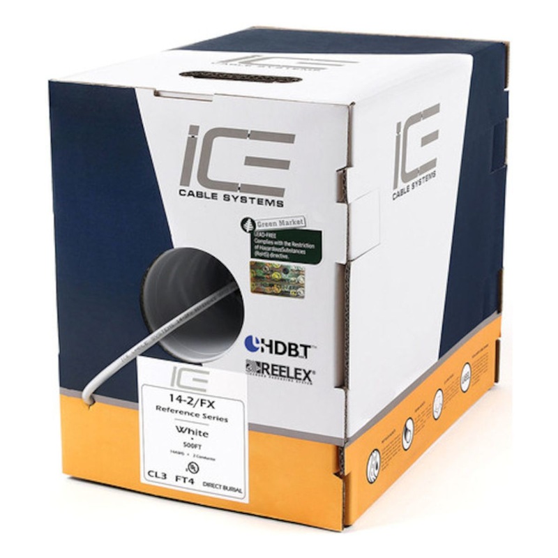 Ice Cable 14-2FX/BOX/WHT 14-2 Direct Burial Cable – 500ft Box (White)