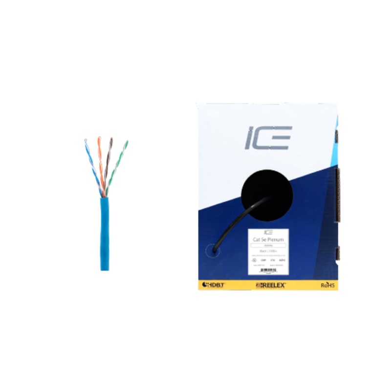 Ice Cable CAT5E/P/BLU Cat5e Plenum Cable – 1000ft Box (Blue)