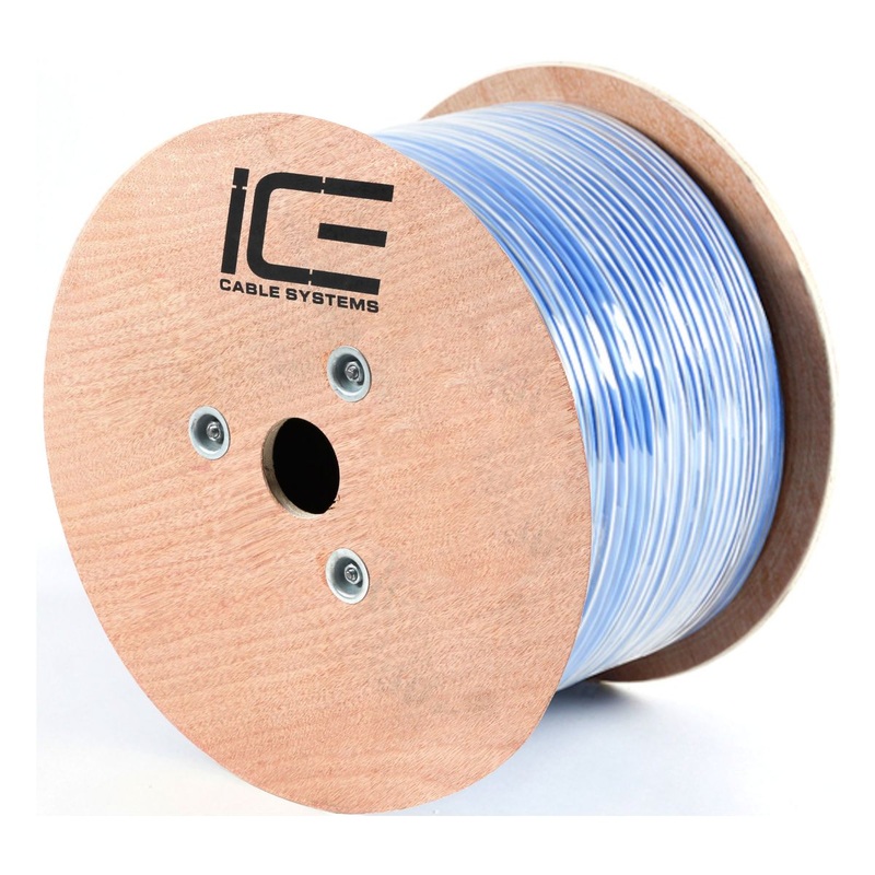 Ice Cable CAT6/P/SHIELDED/BLU Cat6 Plenum Shielded Cable – 1000ft Spool (Blue)
