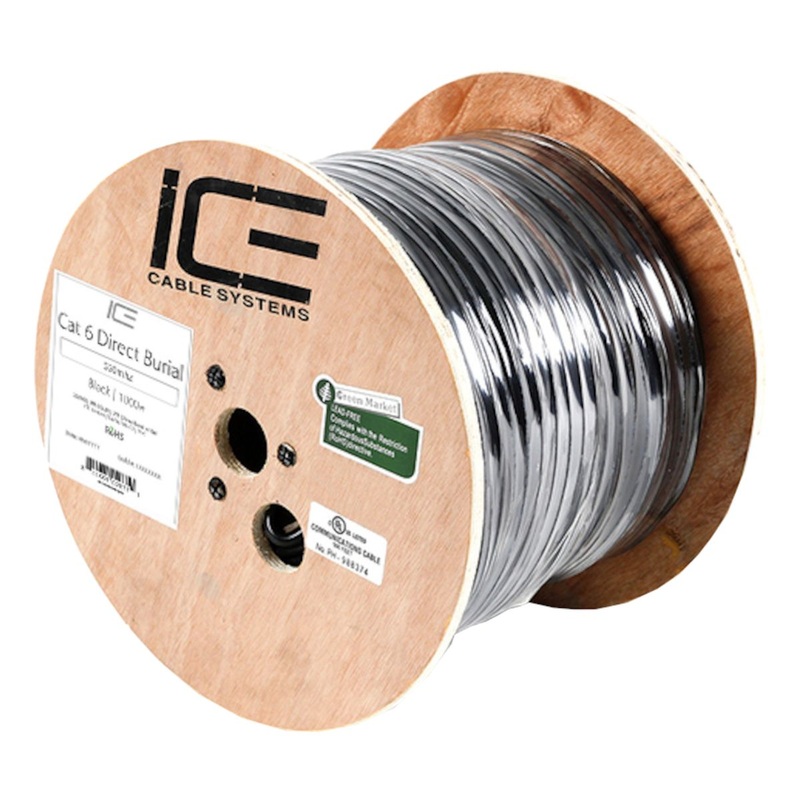 Ice Cable CAT6A/DB/SPOOL Cat6a Cable Direct Burial – 1000ft Spool