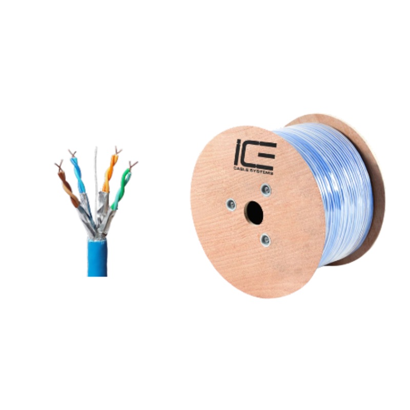 Ice Cable CAT7/BLU Cat7 10Gig 600mhz Cable – 1000ft Spool (Blue)