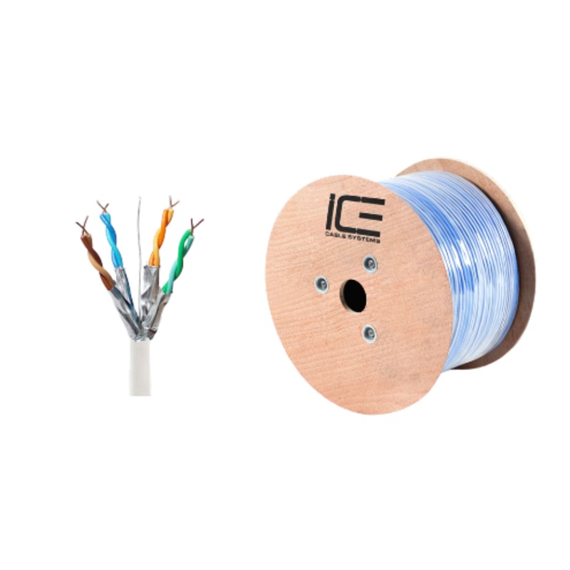 Ice Cable CAT7/WHT Cat7 10Gig 600mhz Cable – 1000ft Spool (White)