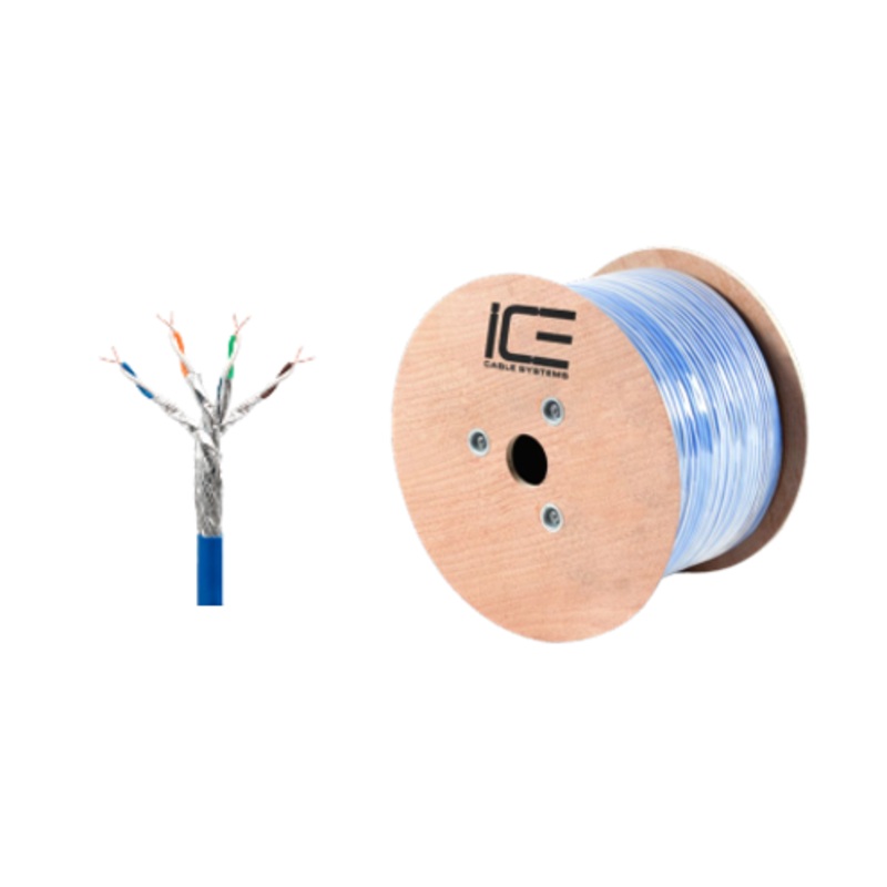 Ice Cable CAT8/BLU Cat8 40Gig 600mhz Cable – 1000ft Spool (Blue)