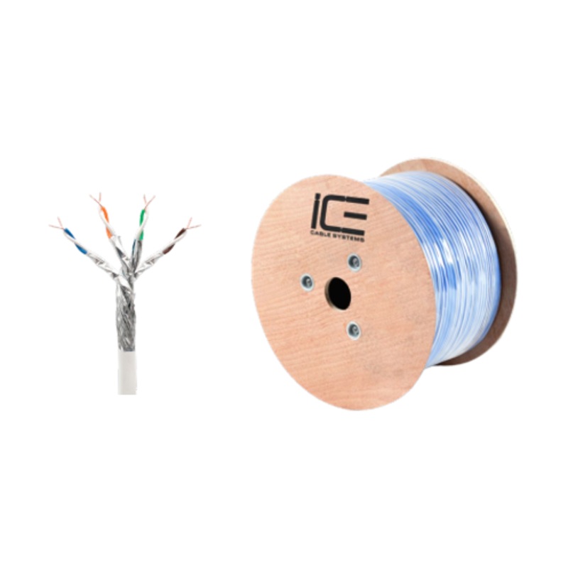 Ice Cable CAT8/WHT Cat8 40Gig 600mhz Cable – 1000ft Spool (White)