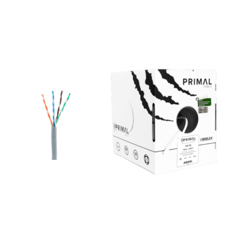 Ice Cable PR/CAT5E/GRY Cat5e Primal Cable – 1000ft Box (Gray)
