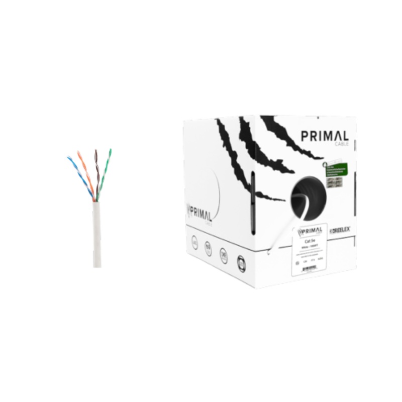 Ice Cable PR/CAT5E/WHT Cat5e Primal Cable – 1000ft Box (White)