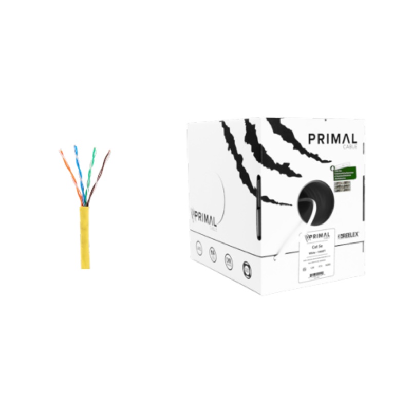Ice Cable PR/CAT5E/YEL Cat5e Primal Cable – 1000ft Box (Yellow)