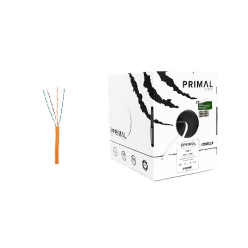 Ice Cable PR/CAT6/ORA Primal Cat6 Cable Solid w/Spine – 1000ft Box (Orange)