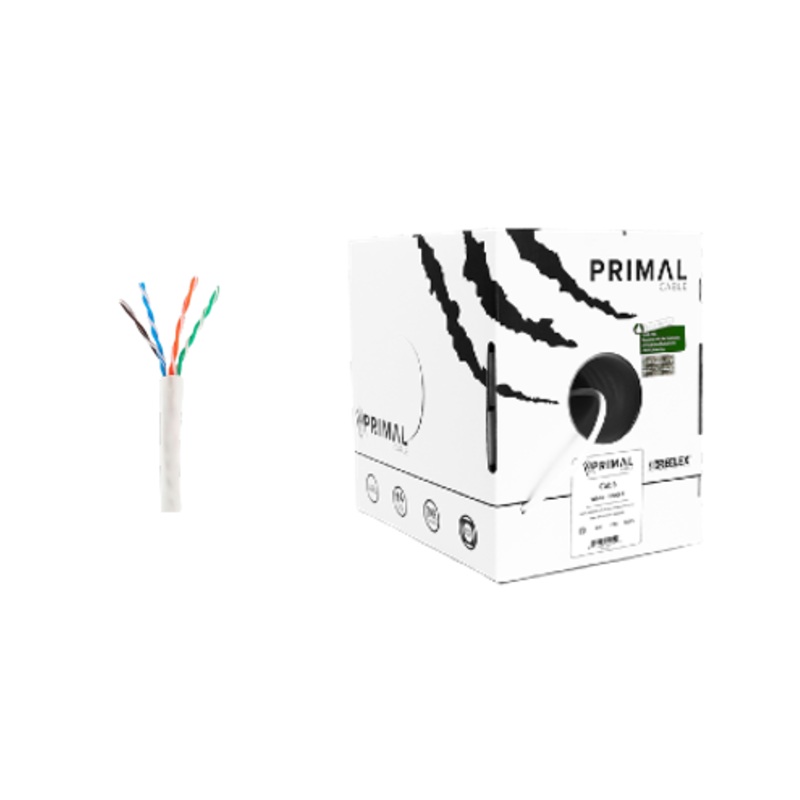Ice Cable PR/CAT6/WHT Primal Cat6 Cable Solid w/Spine – 1000ft Box (White)