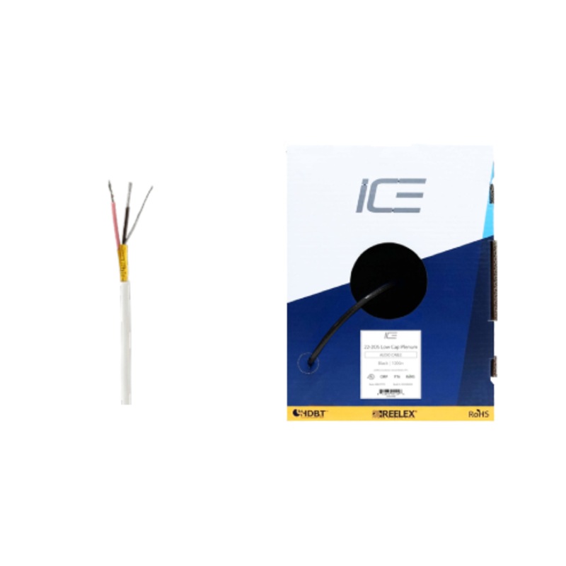 Ice Cable 22-2OS/LC/P/WHT 22-2 OS Low Cap Cable Plenum – 1000ft Box (White)