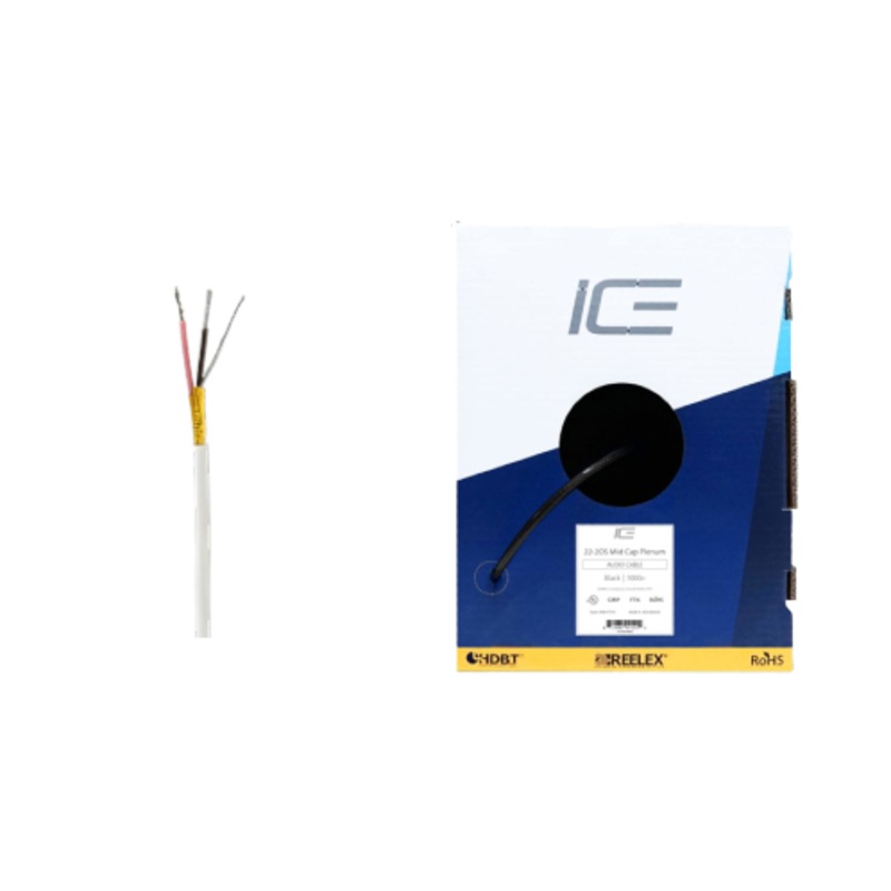 Ice Cable 22-2OS/MC/P/WHT 22-2 OS Mid Cap Cable Plenum – 1000ft Box (White)