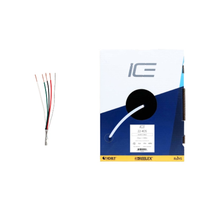 Ice Cable 22-4OS/BOX/CLR 22-4 OS Cable w/Drain – 1000ft Box (Clear)