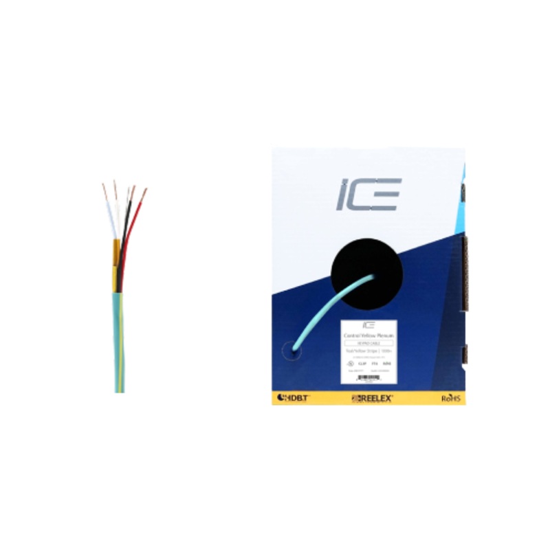 Ice Cable CONTROL/YEL/P 22-2 + 18-2 Plenum Cable – 1000ft Spool (Yellow)