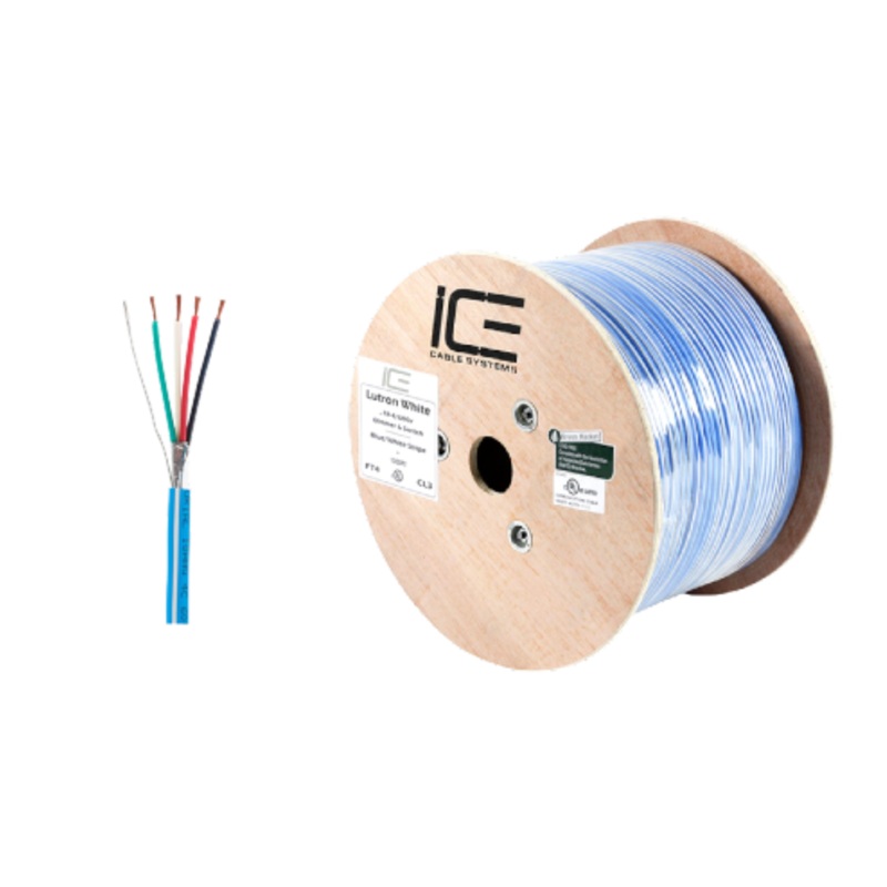 Ice Cable LUTRON/WHT 18-4 Lutron Cable – 1000ft Spool (White)