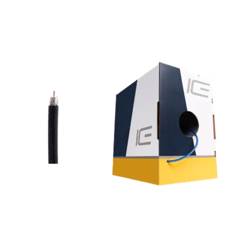 Ice Cable RG-6QS/CCS/BX/BLK/500 18awg Coax CSS Cable – 500ft Box (Black)