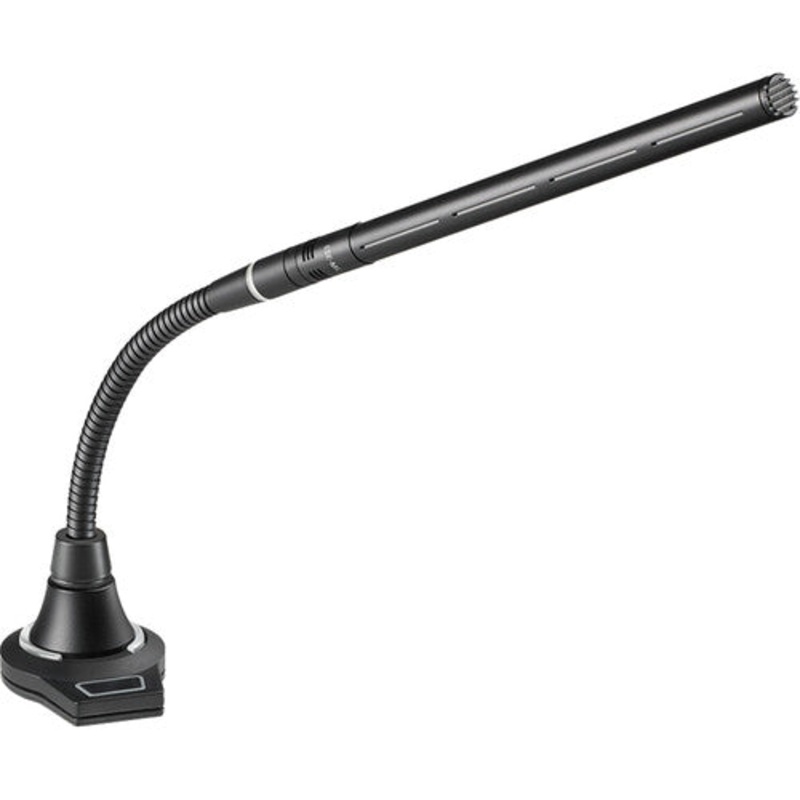 Audio-Technica ES925 MicroLine Condenser Microphone w/Gooseneck, Flush-Mount Power Module & 5-Pin XLR – 4.9″