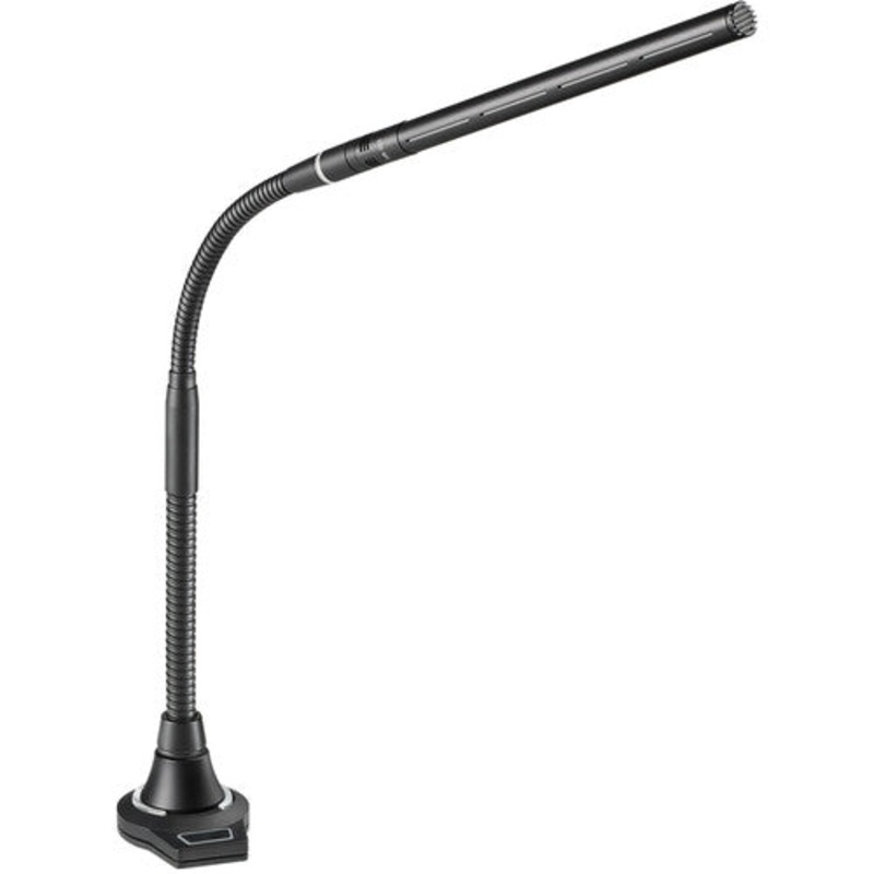 Audio-Technica ES925 MicroLine Condenser Microphone w/Gooseneck, Flush-Mount Power Module & 5-Pin XLR – 9.1″