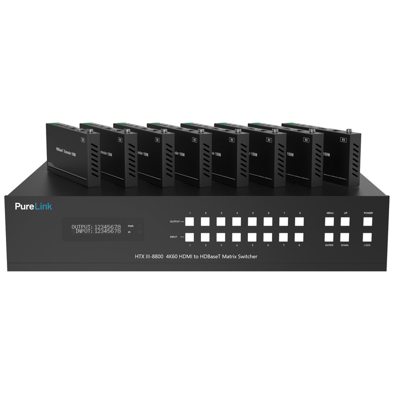 PureLink HTX III-8800 8×8 4K60 HDMI to HDBaseT/HDMI Matrix Switcher