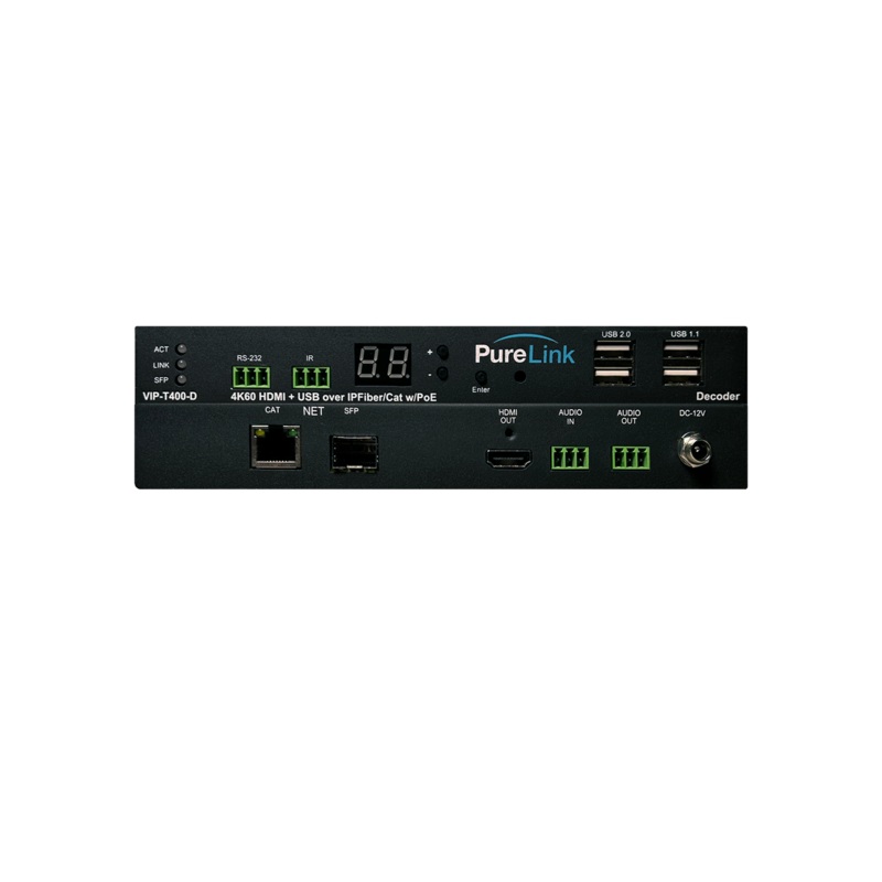 PureLink VIP-T400-D 4K60 HDMI & USB/KM CAT & Fiber AV Over IP Decoder