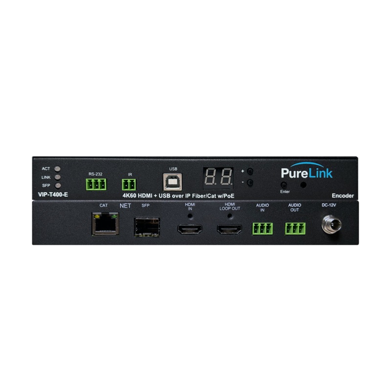 PureLink VIP-T400-E 4K60 HDMI & USB/KM CAT & Fiber AV Over IP Encoder