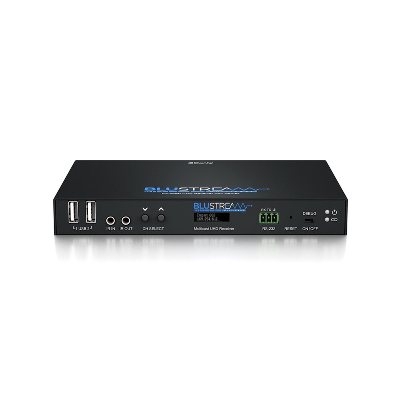 Blustream IP250UHD-RX 10Gbps AVoIP Receiver Over 1Gb Network With Dante