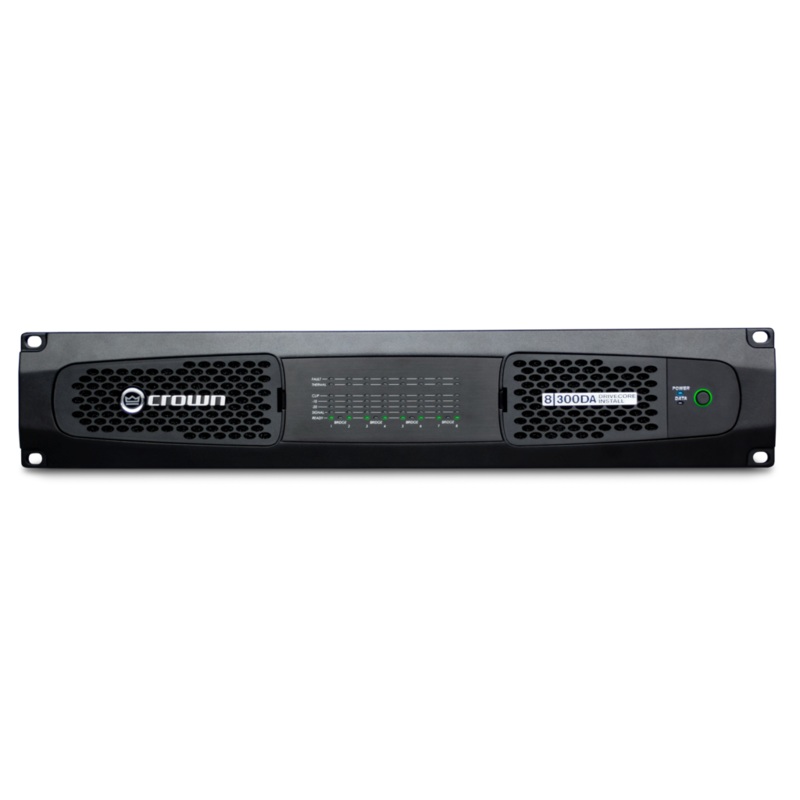 Crown DCI8X300DA 8 Channel, 300W @ 4 Power Amplifier With Dante / AES67 Networked Audio And 70V/100V / EN 54-16