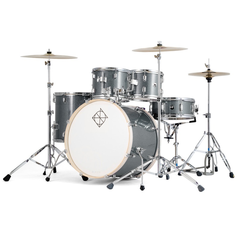 Dixon PODSP520C1BGM 5-Piece Drum Set Pack With 20″ Bass Drum (Gun Metal)