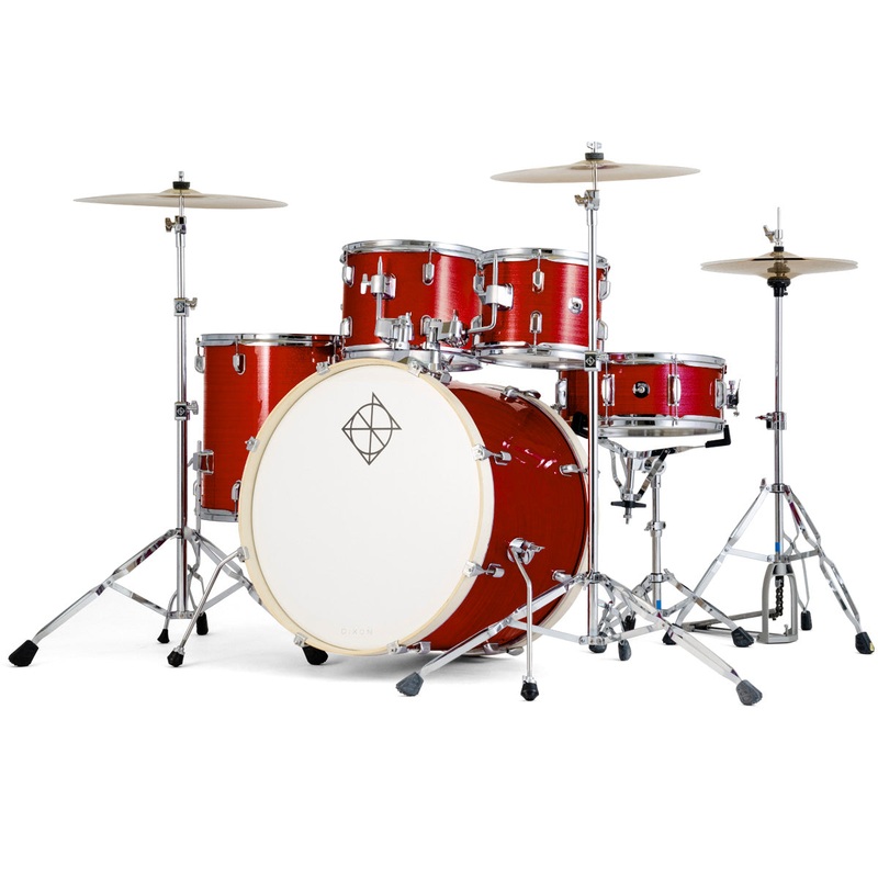 Dixon PODSP520C1CRD Spark 5-Piece Drum Set Pack With 20″ Bass Drum (Cyclone Red)