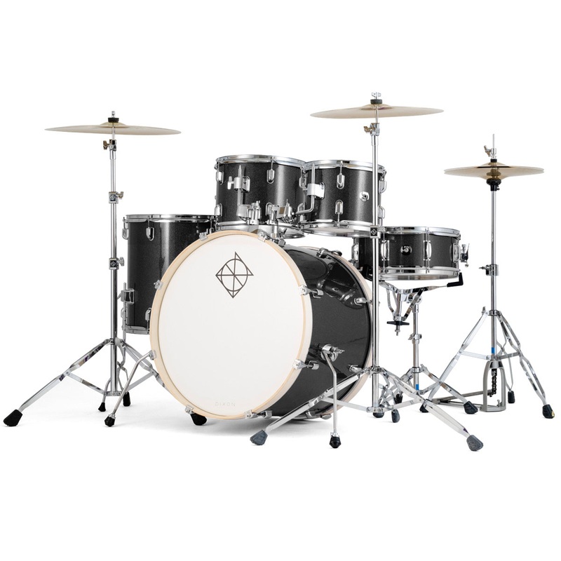Dixon PODSP522C1MBK Spark 5-Piece Drum Set Pack With 22″ Bass Drum (Misty Black)
