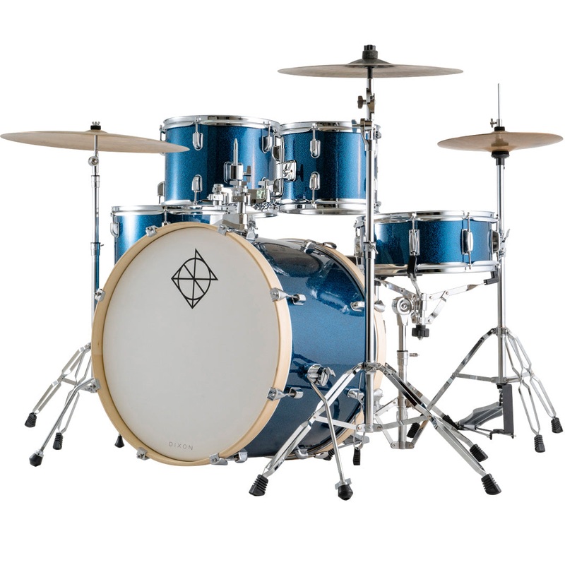 Dixon PODSP522C1OBS Spark 5-Piece Drum Set Pack With 22″ Bass Drum (Ocean Blue Sparkle)