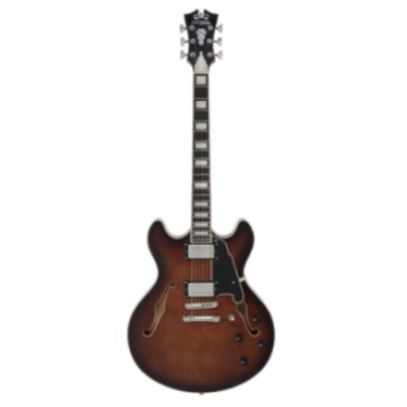 D’Angelico PREMIER DC Series Semi Hollow-Body Electric Guitar (Brown Burst)