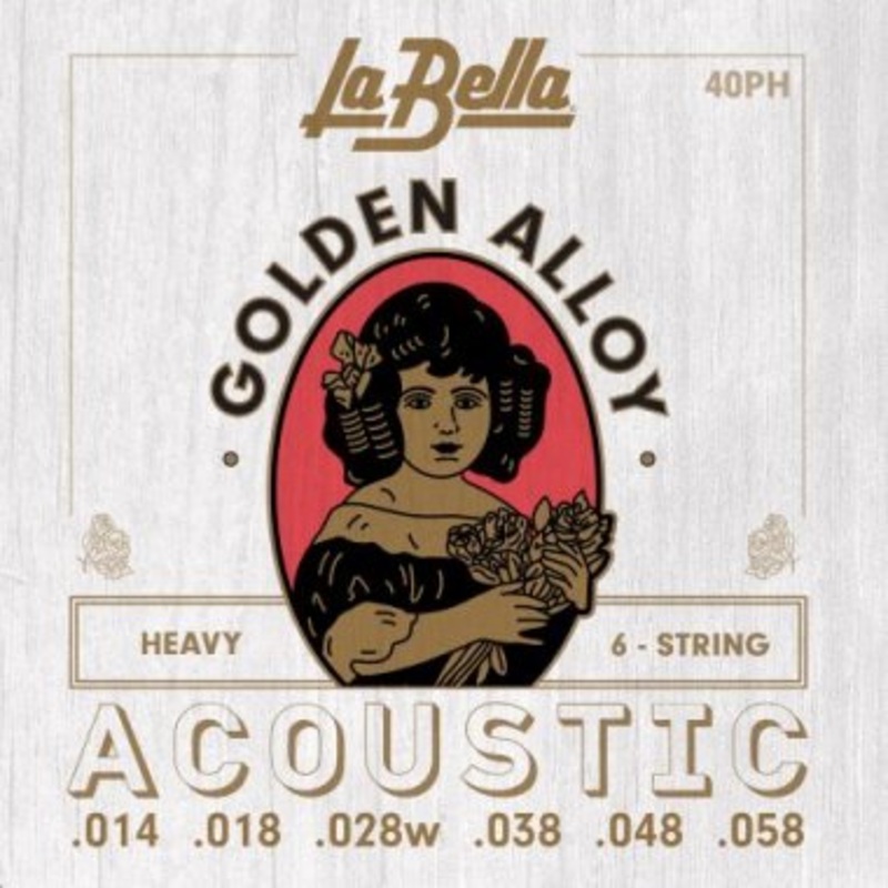 La Bella 40PH 80/20 Golden Alloy Acoustic Guitar Strings Heavy (14-58)