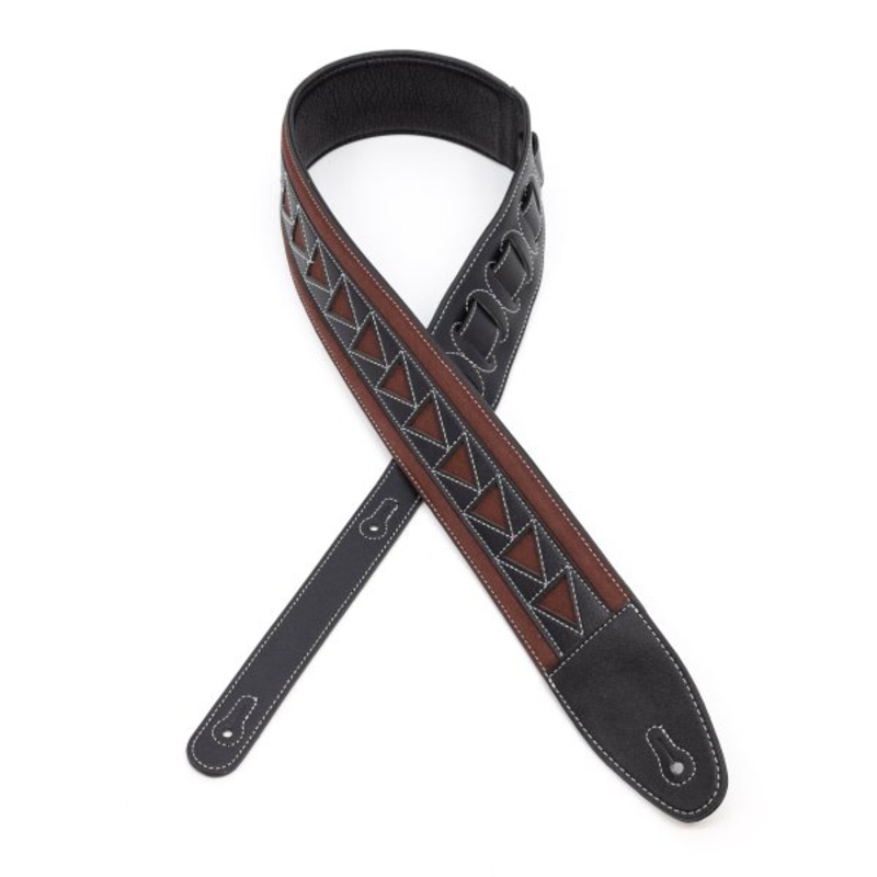 Profile GL-6200 Leather Strap with Burgundy Suede and Black Leather Arrow Pattern (Black) – 2.5″