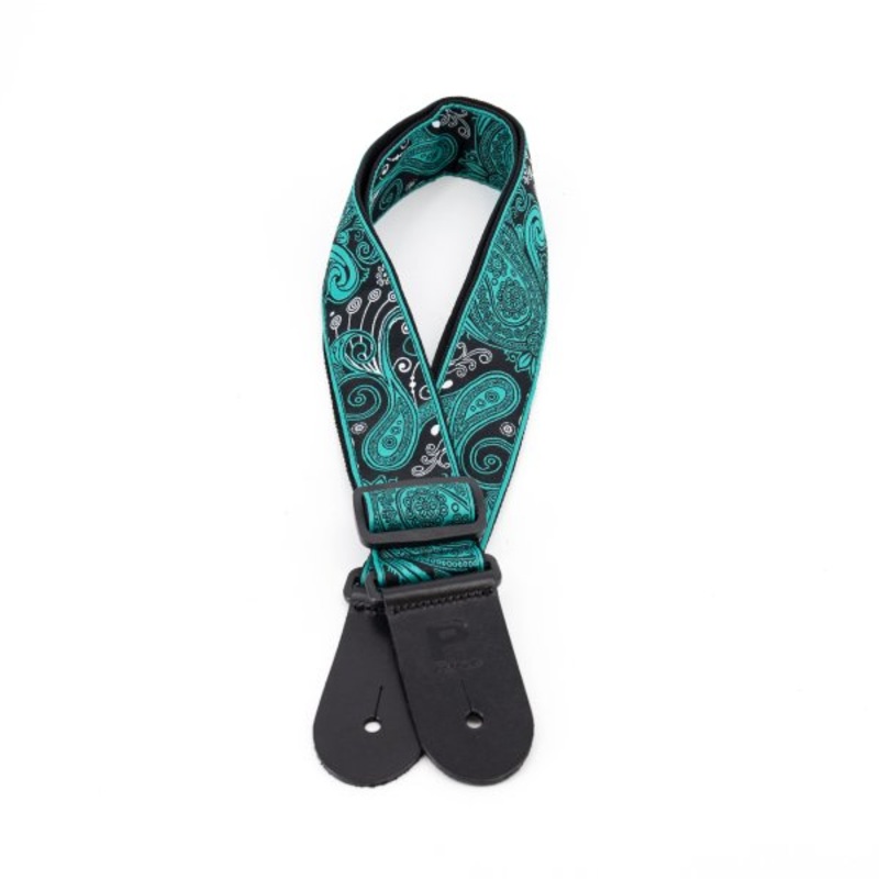 Profile JW-6010 Jacquard Weave Paisley Pattern Strap (Teal and Black) – 2.5″