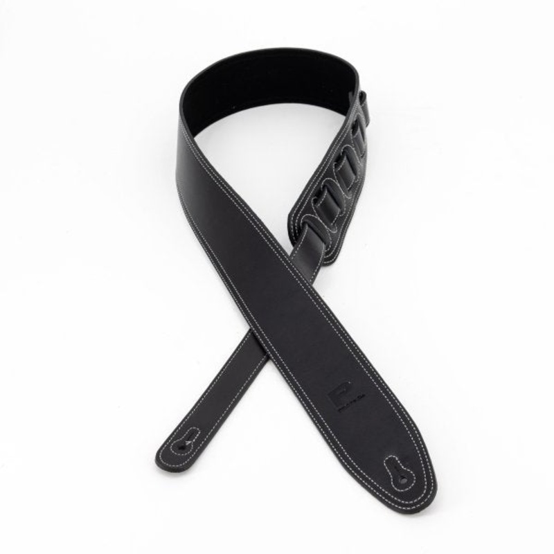 Profile LS-7000 Leather Strap with White Double Stitching (Black) – 2.5″
