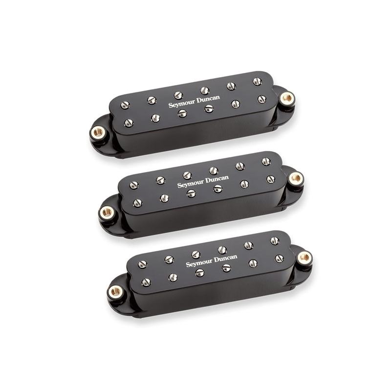 Seymour Duncan 11205-17-B JB JR. Strat SJBJ-1 High Output Single Coil Sized Humbucker Pickup Set (Black)