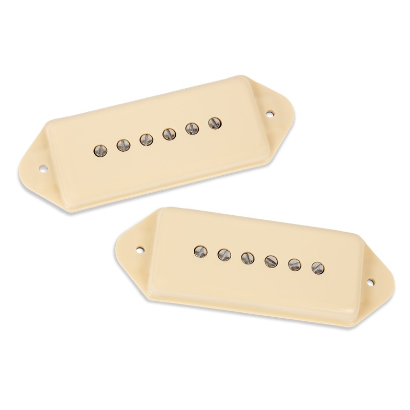 Seymour Duncan 11302-61-CRC-NOL Noiseless Hot P90 Silencer Vintage Pickup Set – Dog Ear (Cream)