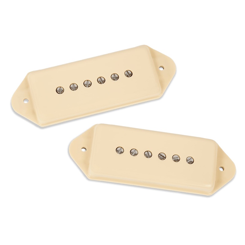 Seymour Duncan 11302-62-CRC-NOL Noiseless Hot P90 Silencer Pickup Set – Dog Ear (Cream)
