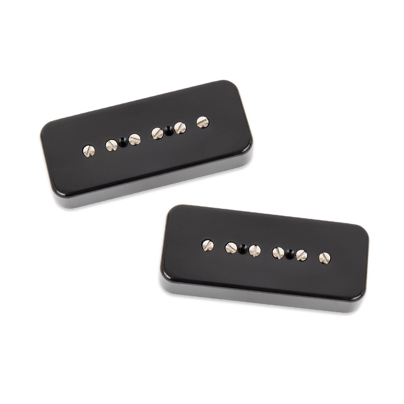 Seymour Duncan 11302-66-BC-NOL Noiseless Hot P90 Silencer Vintage Pickup Set – Soapbar (Black)