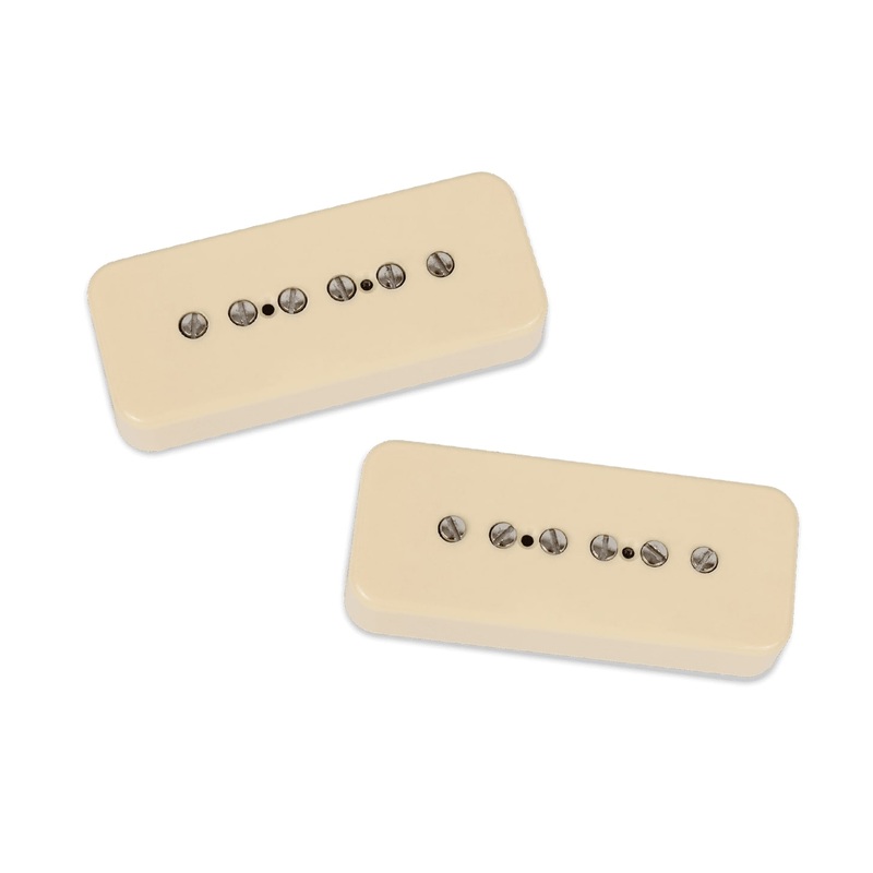 Seymour Duncan 11302-67-CRC-NOL Noiseless Hot P90 Silencer Pickup Set – Soapbar (Cream)