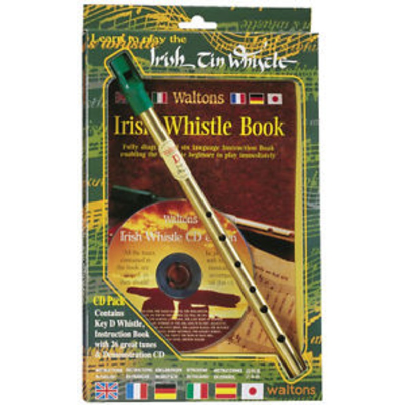 Waltons 08AWAL-1514 Irish Tin Whistle Triple (Whistle + Book + CD) – Key of D